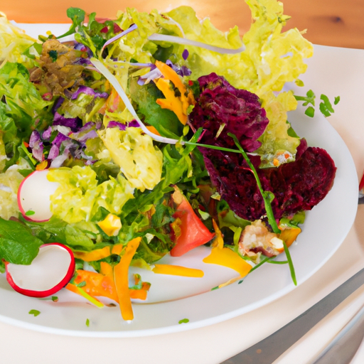 Drehspießteller mit Salat