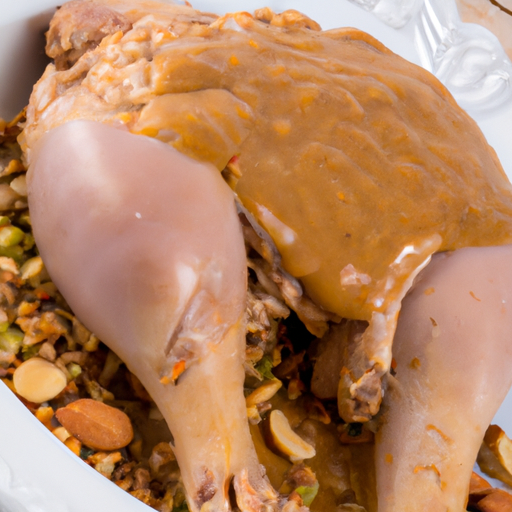 Gebackenes Huhn mit Erdnusssauce