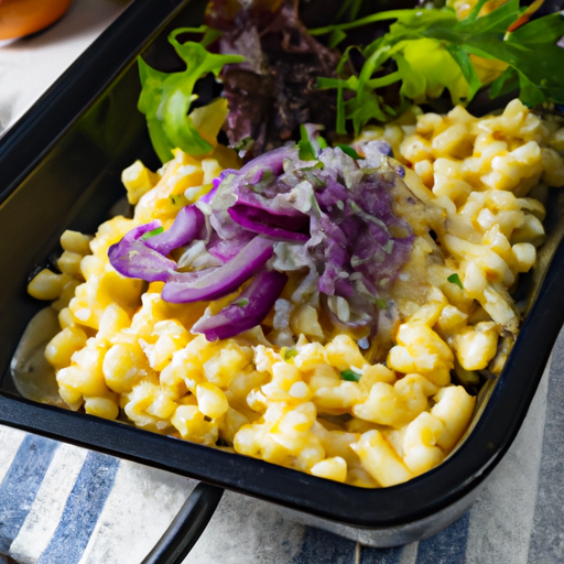 Käsespätzle mit Röstzwiebeln und Salat Rezept