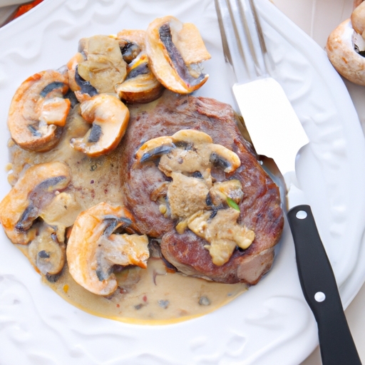 Steak mit Champignons