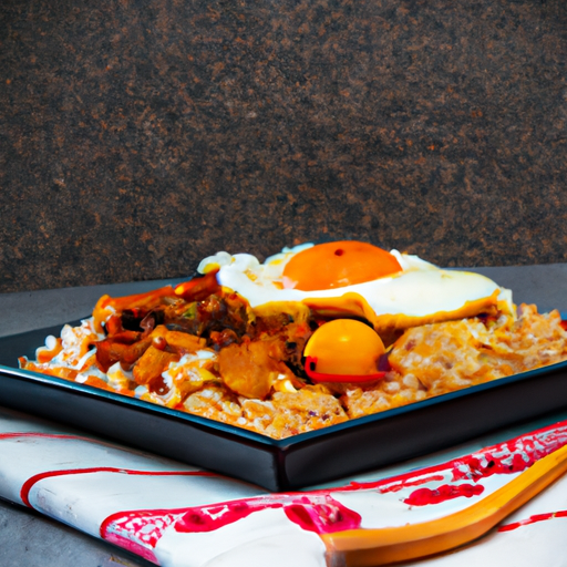 Gebratener Reis mit Hühnerfleisch und Eiern Rezept