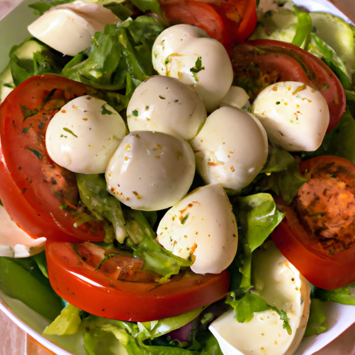 Gemischter Salat mit Mozzarella und Weichkäse Rezept
