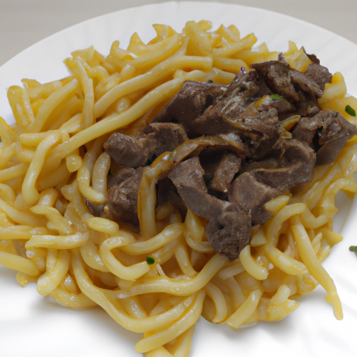 Gebratene Nudeln und Rindfleisch Rezept