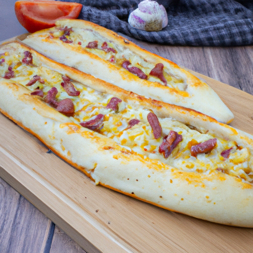 Pide mit Knoblauchwurst und Käse Rezept