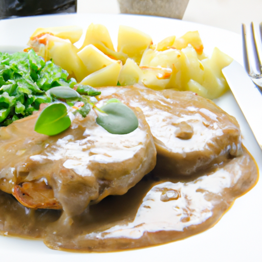 Putensteak mit Metaxasauce