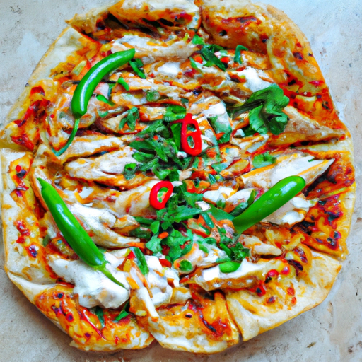 Türkische Pizza mit Hähnchenfleisch