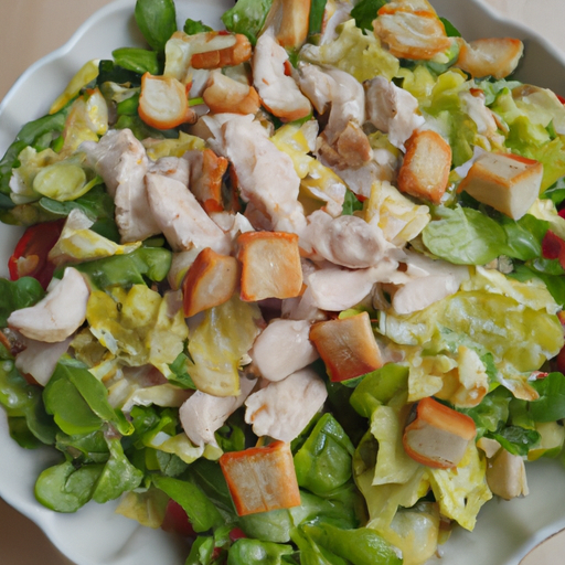 Gemischter Salat mit knusprigem Hühnerfleisch