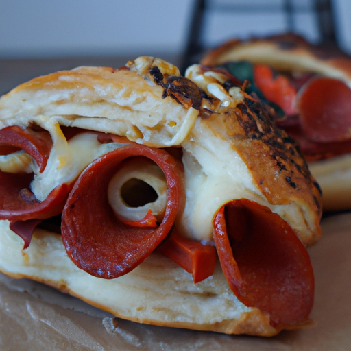 Pizzabrötchen gefüllt mit Käse und Sucuk