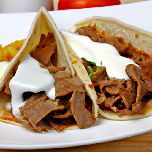 Überbackenes Gyros mit Sahnesauce Rezept