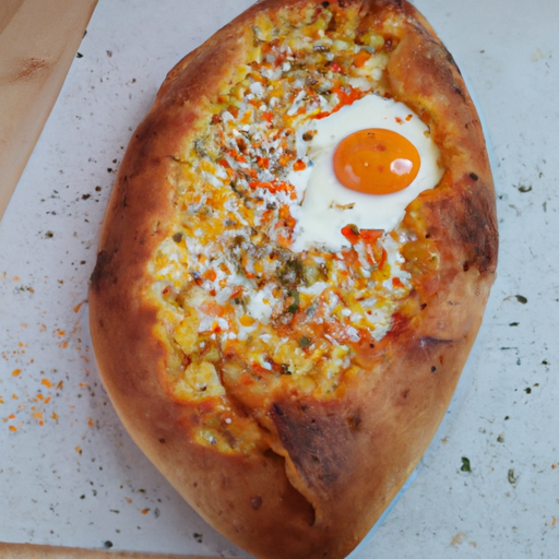 Pizzabrot mit Ei und Knoblauch
