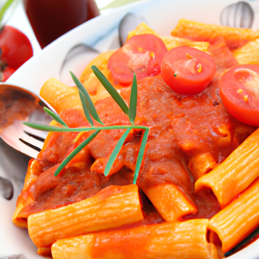 Rigatoni in Tomatensauce Rezept