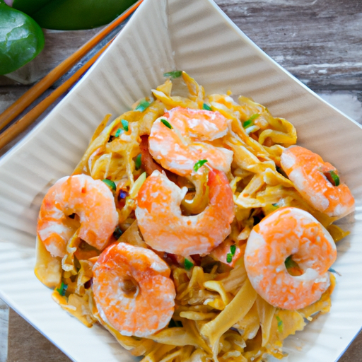 Reisbandnudeln mit Garnelen