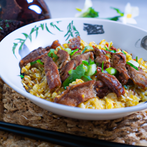 Gebratener Reis mit Schweinefleisch und Sojakeimen Rezept