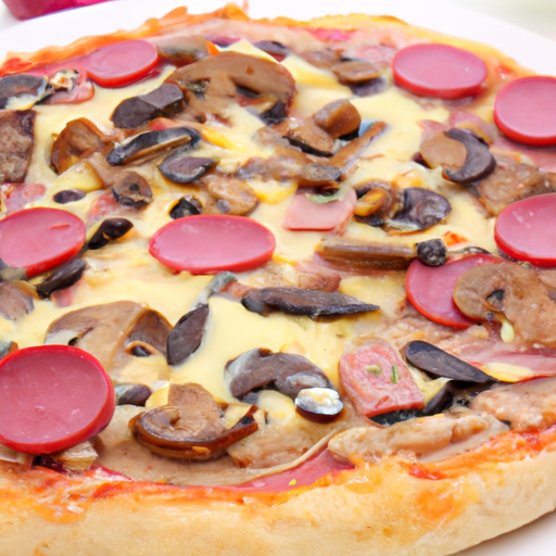 Pizza Salami-Champignons-Hackfleisch Rezept