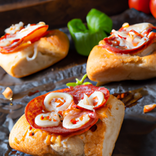 Pizzabrötchen mit Käse und Rindersalami Rezept