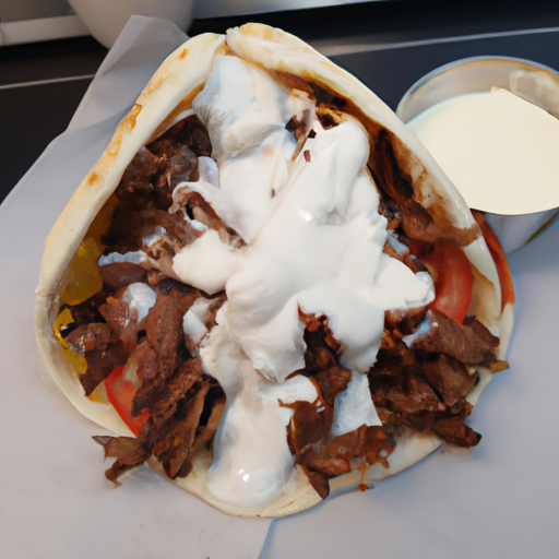 Döner mit Fleisch und Sauce