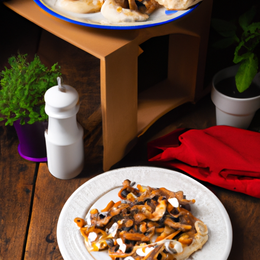Gyros mit Champignons und Käse überbacken