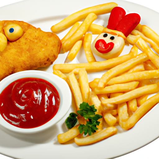 Kindermenü - Schnitzel Wiener Art mit Pommes frites und Ketchup