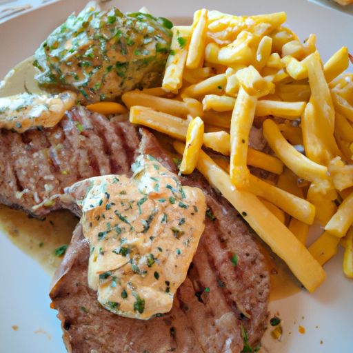 Rumpsteak mit Kräuterbutter und Pommes frites Rezept