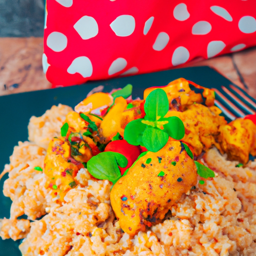Gebratener Reis mit paniertem Hähnchenfleisch Rezept