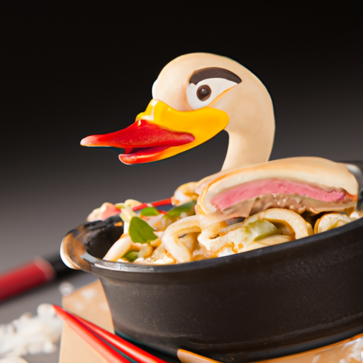 Gebratene Udon Nudeln mit Ente Rezept