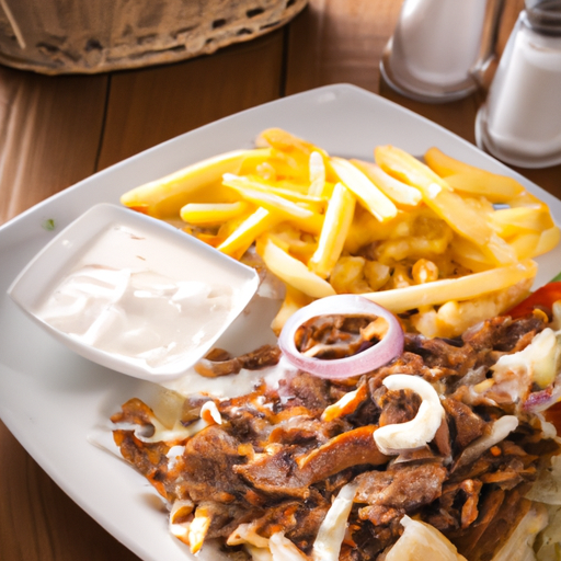 Gyros mit Zwiebeln und Pommes frites Rezept