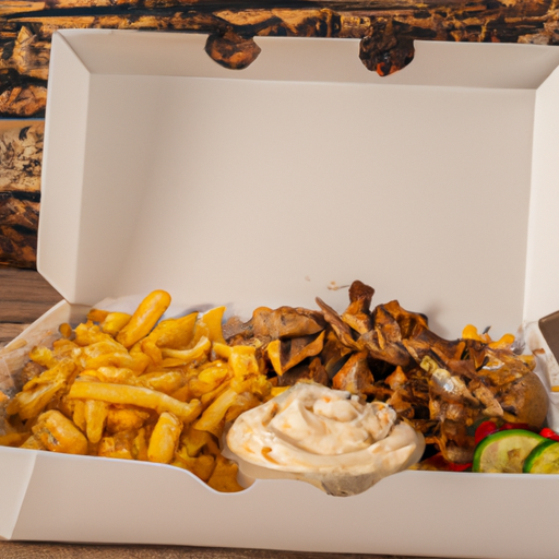 Döner Box mit Pommes frites und Salat