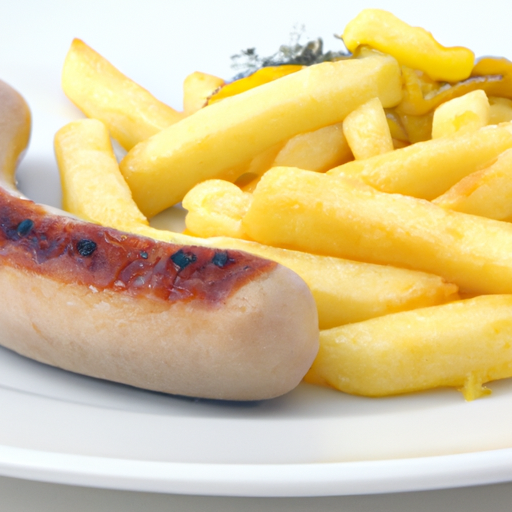 Bratwurst mit Pommes