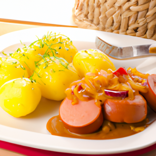 Currywurst mit Kartoffelsalat