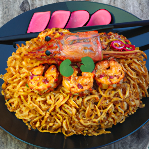 Gebratene Nudeln mit Hummer und Sojakeimen Rezept