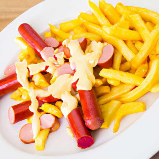 Wurstsalat mit Pommes frites Rezept