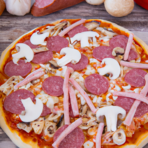 Pizza Salami Champignons Hackfleisch Rezept