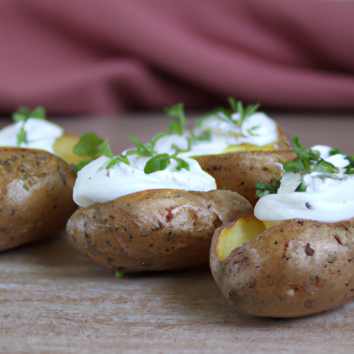Gebackene Kartoffeln mit Kräuter-Sahnecreme
