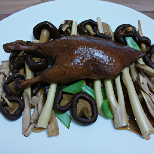 Ente mit Bambus, Morcheln und Champignons Rezept