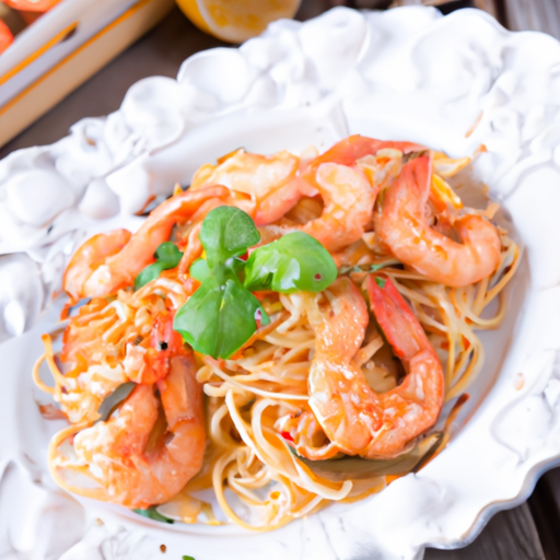 Spaghetti mit Riesengarnelen
