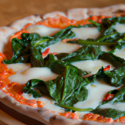 Pizza Mozzarella, Spinat und Peperoni Rezept