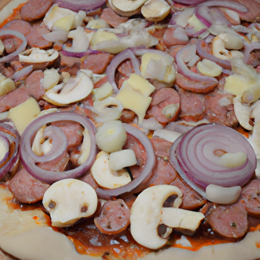 Pizza Salami, Schinken, Champignon und Zwiebeln Rezept