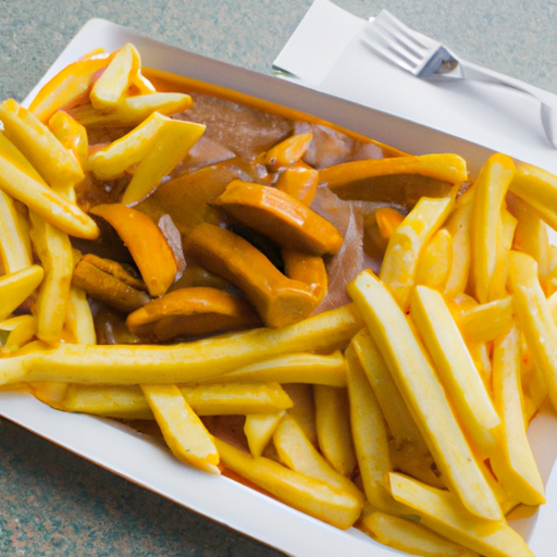 Rinds-Currywurst mit Pommes frites Rezept