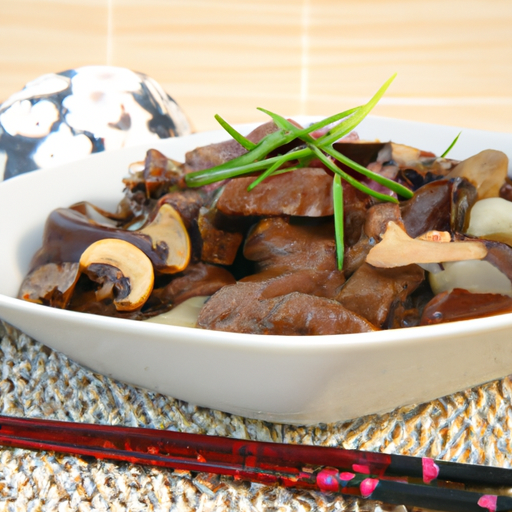 Rindfleisch mit chinesischen Champignons und Bambussprossen Rezept