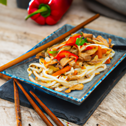 Gebratene Udon Nudeln Mit Gebackenem H Hnerfleisch Rezept