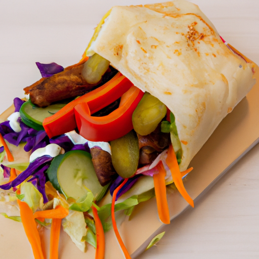 Vegetarischer Döner mit gebratenem Gemüse