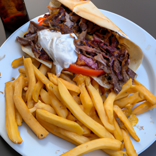 Dürüm Döner mit Pommes frites