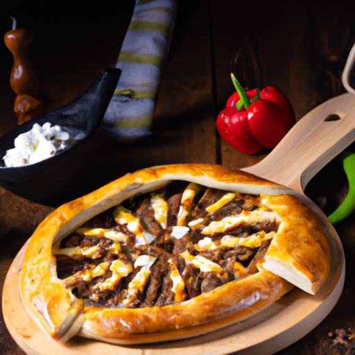 Pide mit Drehspießfleisch und Weichkäse Rezept