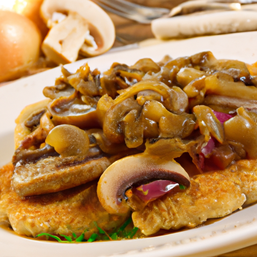 Zwiebel-Pilze-Schnitzel Rezept