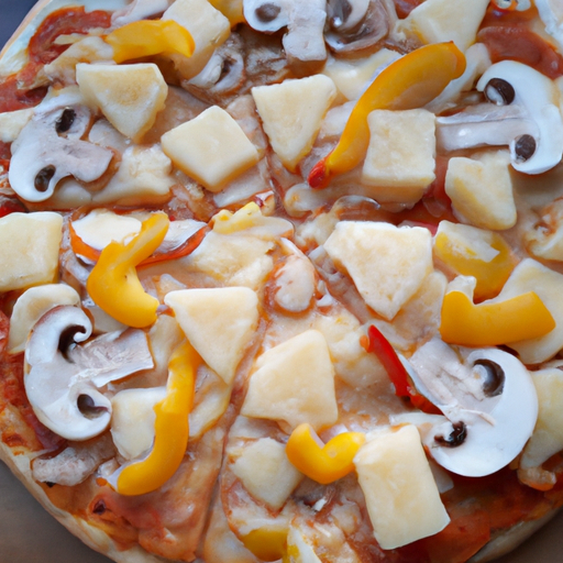 Pizza mit Champignons, Ananas, Peperoni und Paprika Rezept