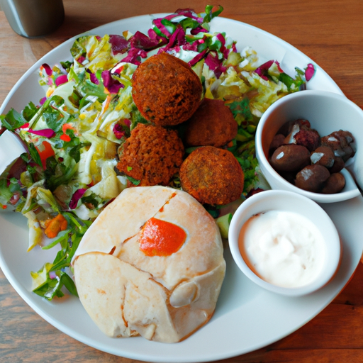 Falafel Teller mit Reis und Salat