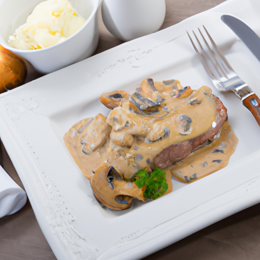 Putensteak mit Champignon-Rahmsauce Rezept