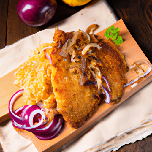 Hähnchenschnitzel mit gebratenen Zwiebeln Rezept