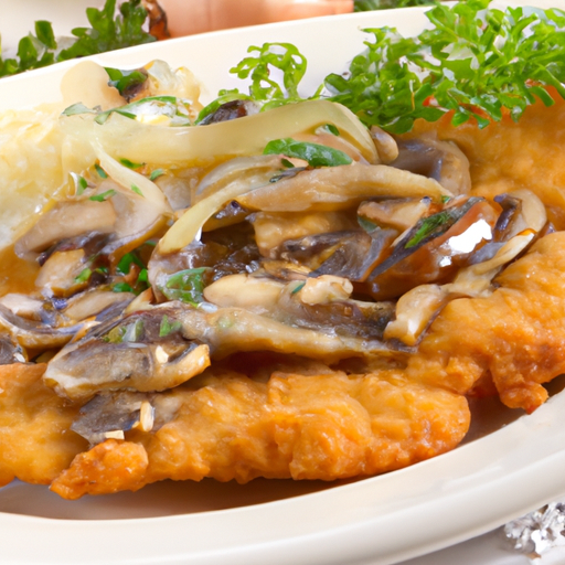 Zwiebel-Pilz Schnitzel Rezept