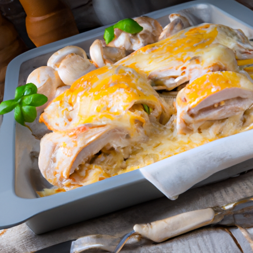 Hähnchenbrustfilet mit Butterkäse überbacken